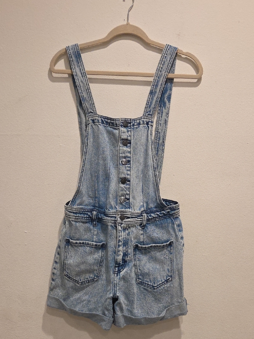 Light Wash Denim Women’s Short Overalls